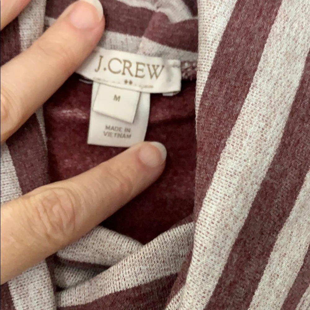 J. Crew Burgundy Stripe Turtleneck Sweatshirt - Picture 3 of 4